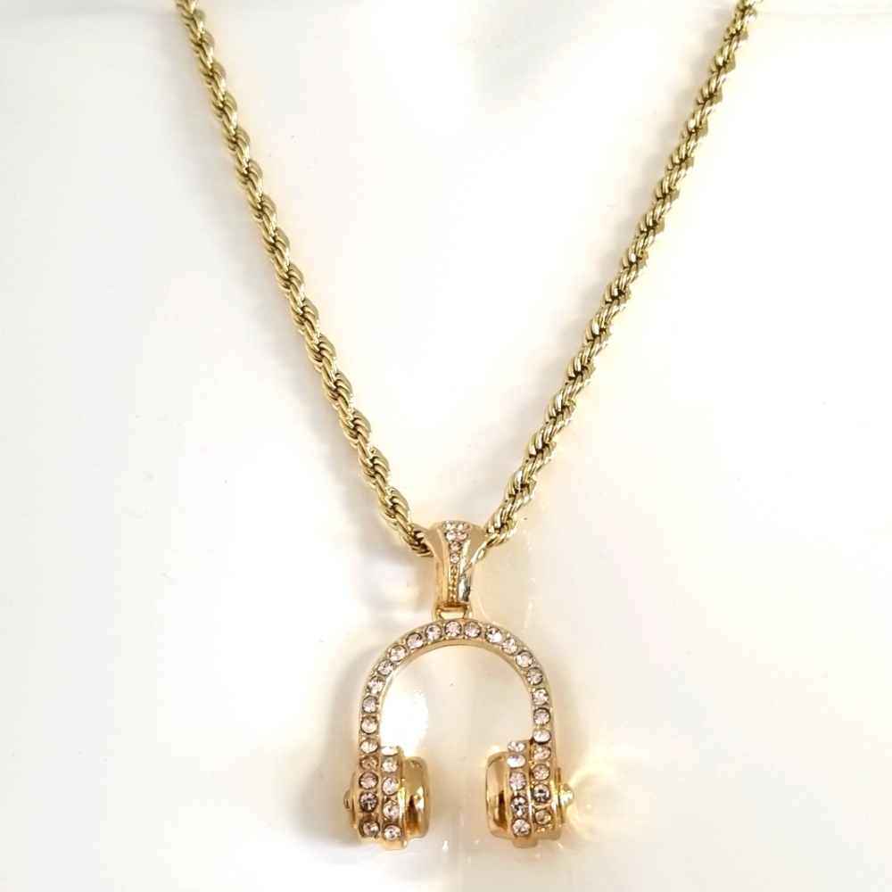 Mens headphone necklace
